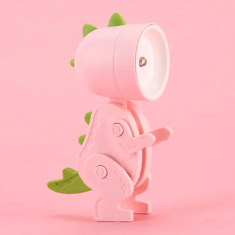 Детский светильник - фонарь «Динозавр-дракон» / беспроводной ночник-игрушка, Розовый